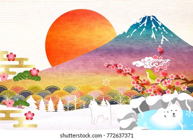 Dog New Year card background