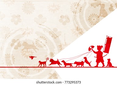 Dog New Year card background
