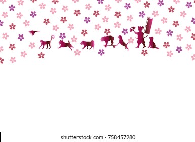 Dog New Year cards background
