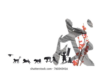 Dog New Year cards background
