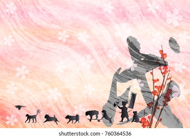 Dog New Year cards background

