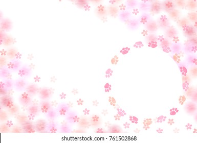 Dog New Year cards cherry background