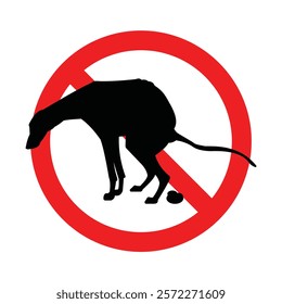 dog no pooping sign vector design
