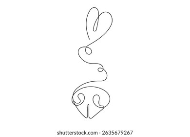 Dog Nose Silhouette Line Art. Lovely Loyal Adorable Family Friend Character Symbol. Domestic Pet Animal Nose Curved Outline Icon. Veterinary Clinic Logo Idea. Dog Nose Sketch Stroke Drawn.
