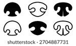 Dog Nose Vector Icon – Puppy Nose Silhouette, Animal Nose Illustration on White Background
