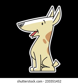 dog on a black background