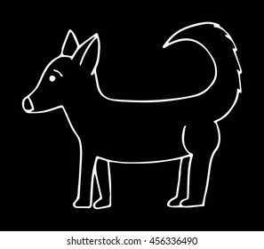 dog on black background