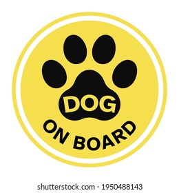 Dog on board sign, car safety sticker	