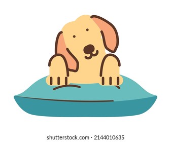 dog on cushion icon flat