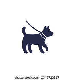 dog on a leash icon, vector