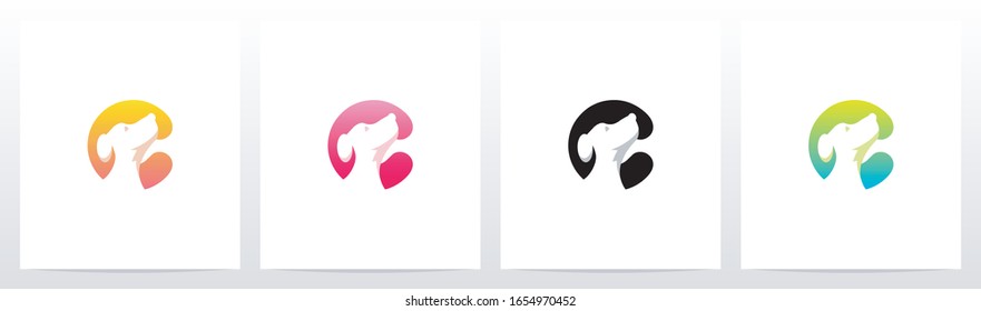 Dog On Letter Logo Design C