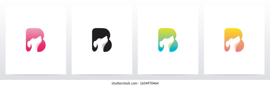 Dog On Letter Logo Design B