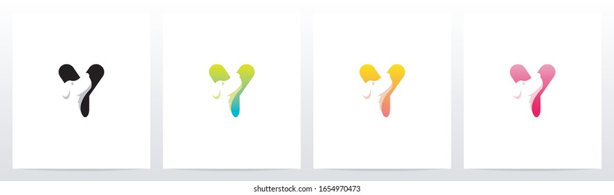 Dog On Letter Logo Design Y