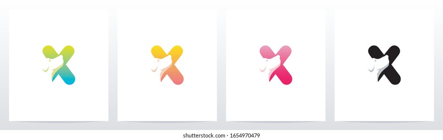 Dog On Letter Logo Design X