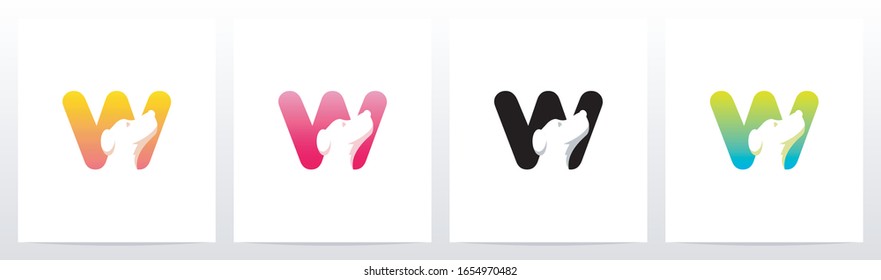 Dog On Letter Logo Design W