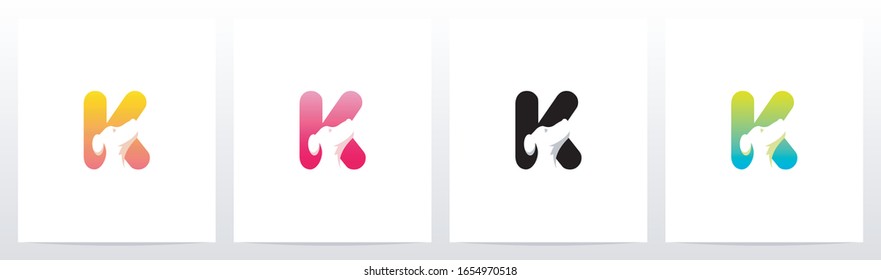 Dog On Letter Logo Design K