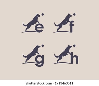 diseño de logotipo de perro en carta