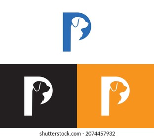 Dog On Letter P Logo Design 