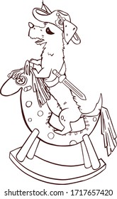 Dog on a rocking chair cartoon vector 02