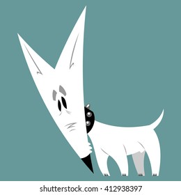 dog on a square background