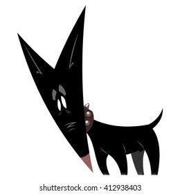 dog on a square background