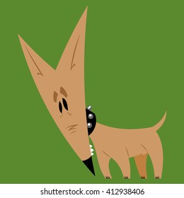 dog on a square background
