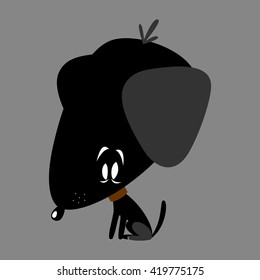 dog on a square background