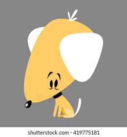 dog on a square background