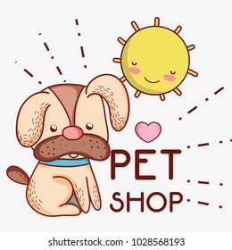 Dog on sunny day cute cartoons
