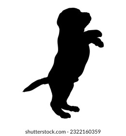 Dog on two legs Dog puppies silhouette. Baby dog silhouette Puppy breeds 
