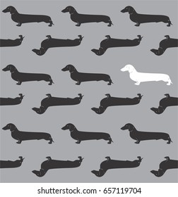 Dog on white background, black and white, design