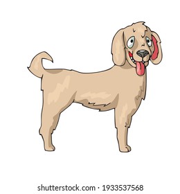 Dog on white background Cute Cartoon Vector illustration