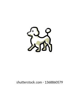 Dog on white background emoji, emoticon