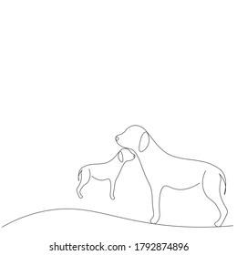 Dog on white background vector illustration 