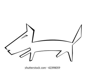 Dog on a white background - vector