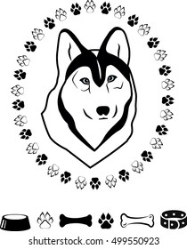 Dog on a white background. Vector dog.