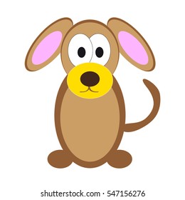 Dog on white background. Vector illustration.