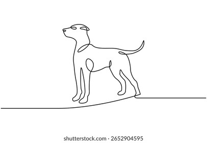 dog one continuous line drawing vector illustration, vector illustration.