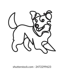 dog one line art, dog continuous line art, dog minimal line art design 