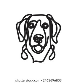 dog one line art design, dog continuous line art, dog minimal one line art 