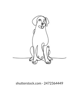 dog one line art design, logo design minimal design 
