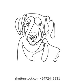 dog one line art design