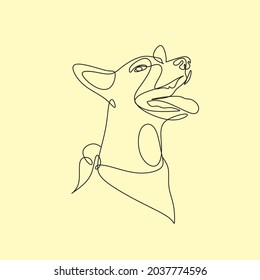 Dibujo vectorial de una línea de perro