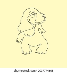 Dibujo vectorial de una línea de perro