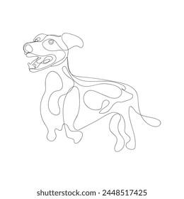dog one line art vector design