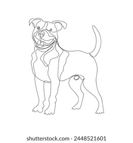 dog one line art vector design