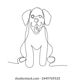 diseño de Vector de arte de perro una línea 