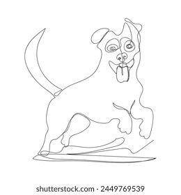diseño de Vector de arte de perro una línea 