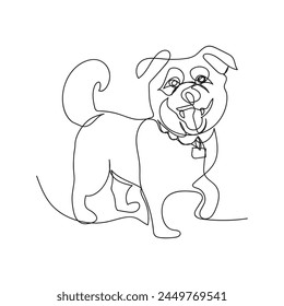 dog one line art vector design 