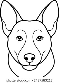 dog one line art vector